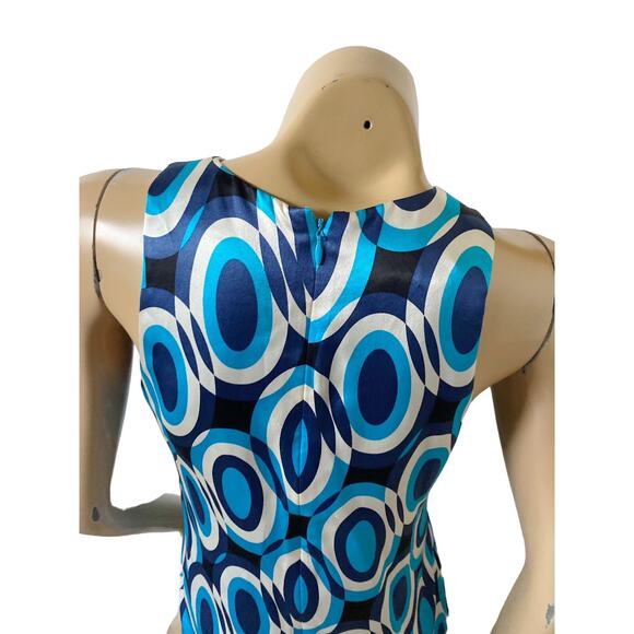 INC Womens Petite Size 6P Sleeveless Mod Print Silk Back Zip Tank Top Shirt - Picture 6 of 7